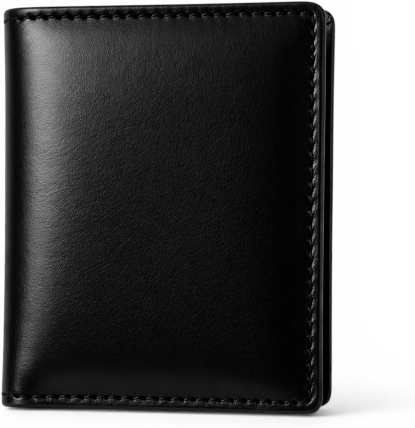 Ultra Slim RFID Blocking Leather Card Holder – Minimalist Men’s Credit Card Case with 8 Slots, Secure Popper Closure, Gift-Boxed | Compact Genuine Leather Wallet 4022 (Black)