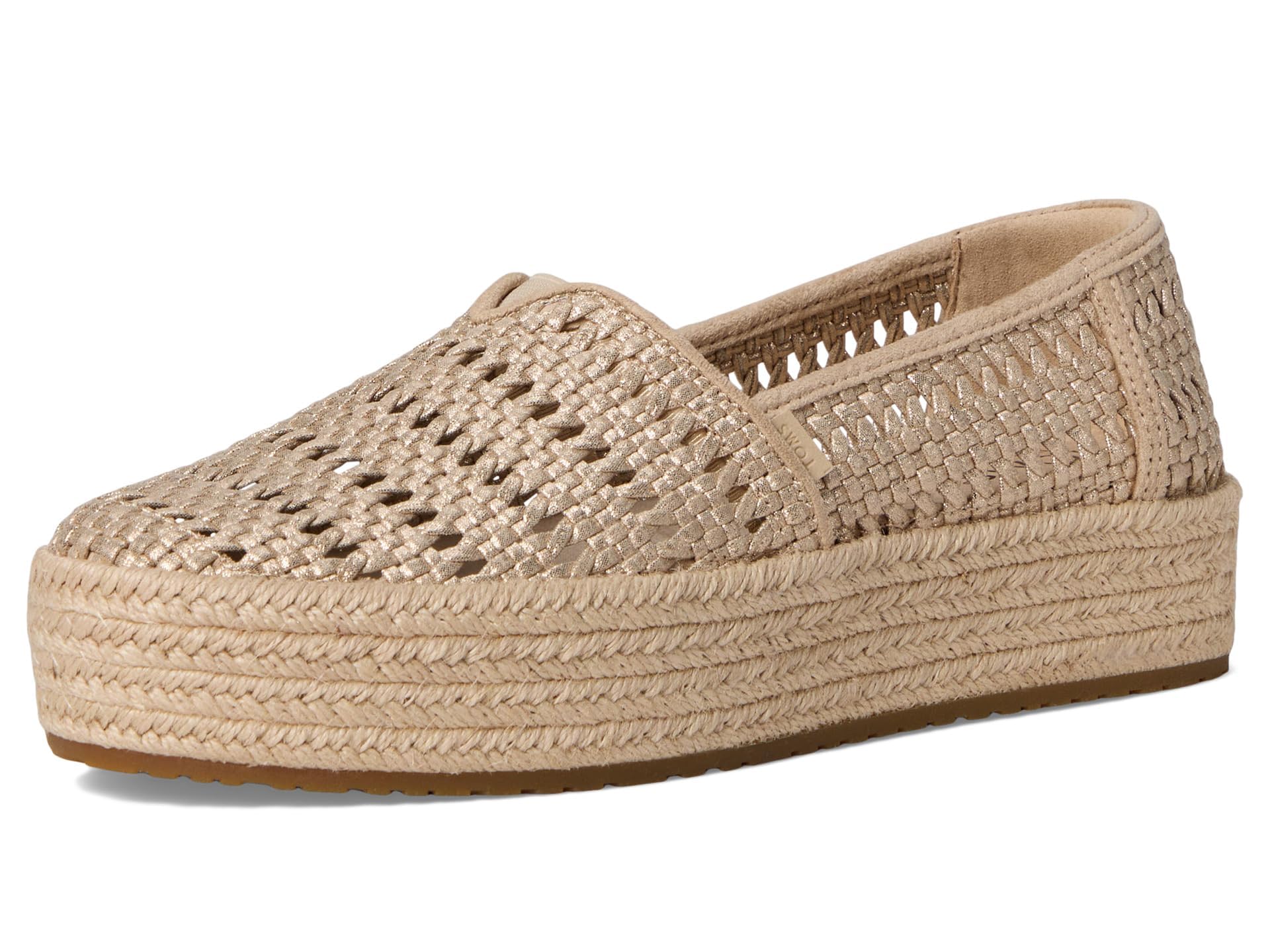 TOMS Damen Champagne Metallic Leather Basket WeaveSneaker