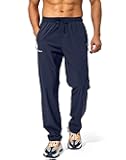 Men's Workout Athletic Pants Elastic Waist Jogging Running Pants for Men with Zipper Pockets