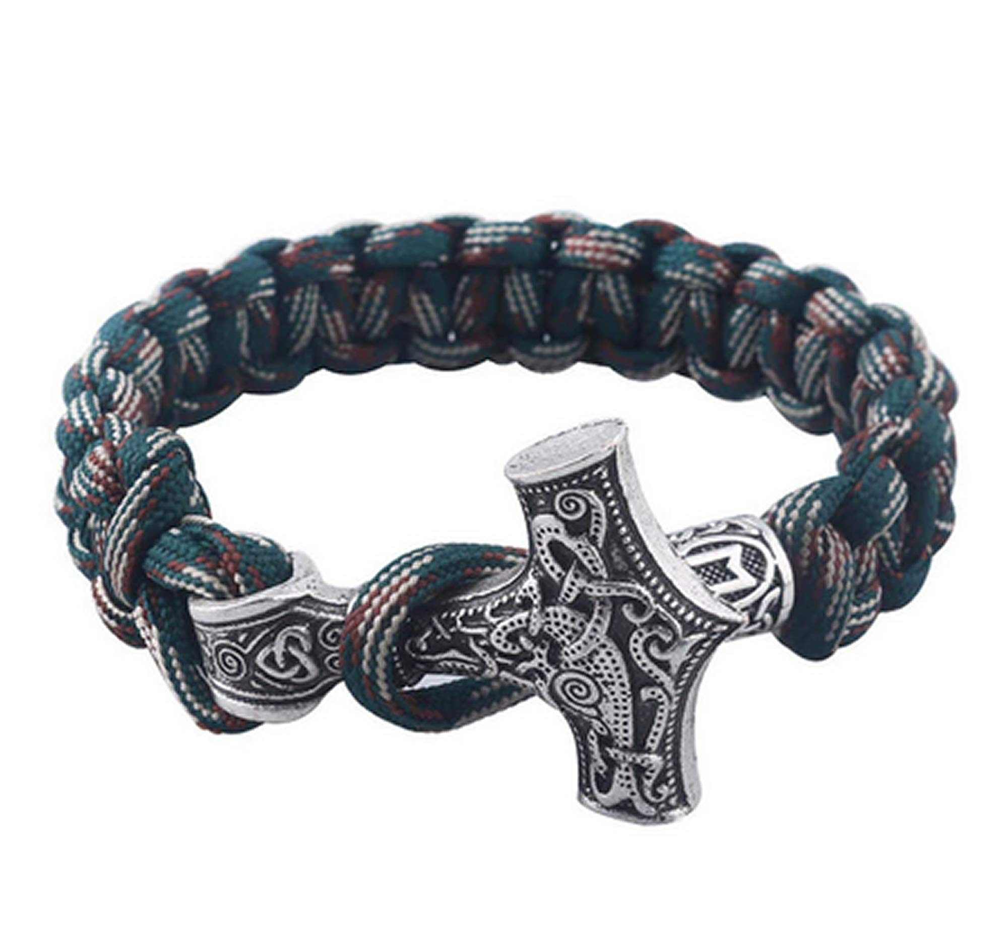 Unisex Viking Thor Mjolnir Hammer Paracord Bracelet