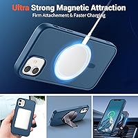 Vista 561 de SUPFINE Funda magnética para iPhone 11 con protector de pantalla (compatible con MagSafe) (protección contra caídas de grado militar), translúcida