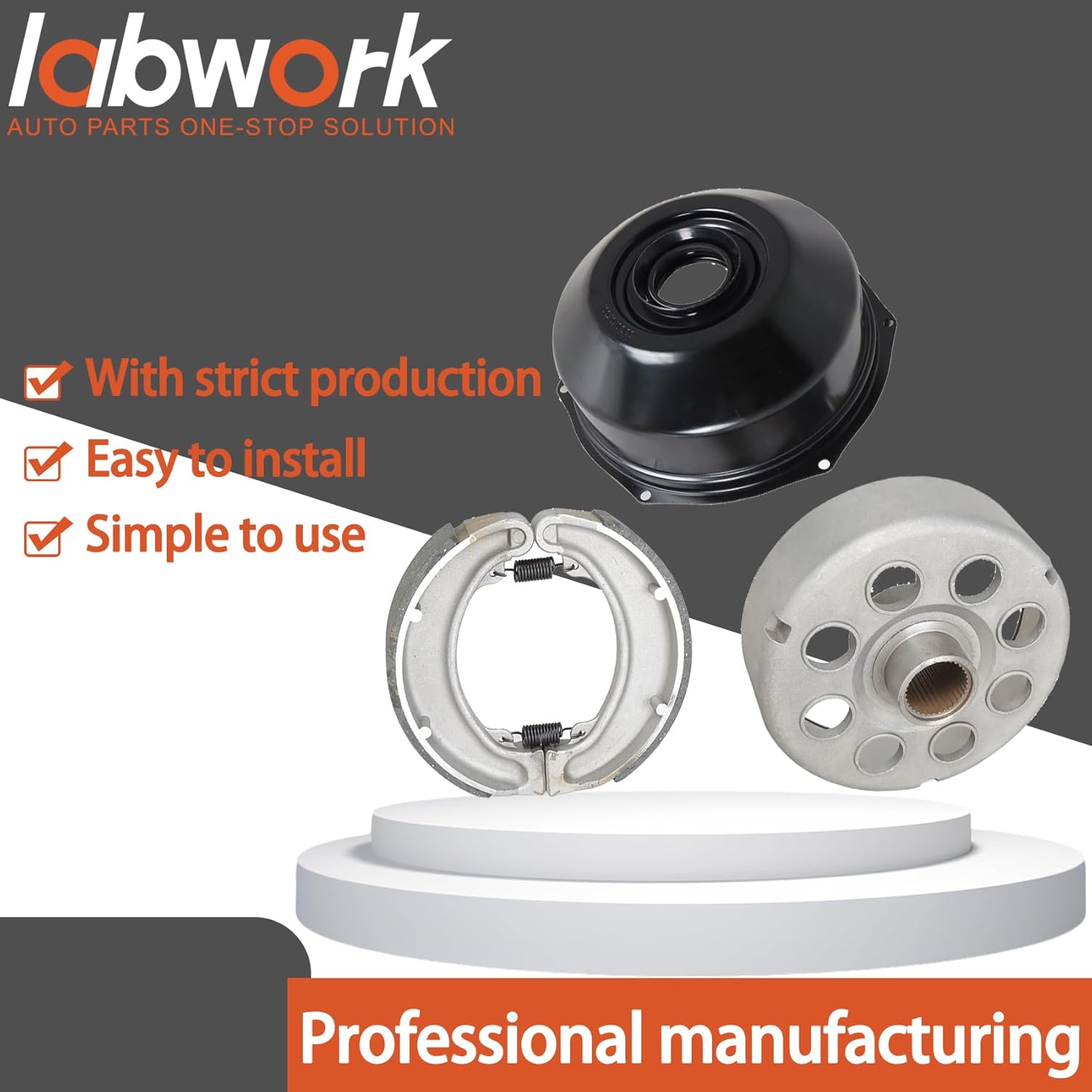 labwork Rear Brake Drum Replacement for Honda Fourtrax 300 4X4 TRX300FW 1988-1996