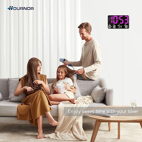 Miniatura 4 de Reloj digital, reloj de pared digital con control remoto, reloj LED con pantalla grande con fecha, semana, temperatura para decoración de sala de