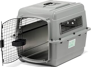 Sky Kennel para viajes aéreos, jaula para perros de 28 pulgadas para mascotas de 15 a 30 libras | Perrera resistente que cumple con la norma IATA, fabricada en EE. UU., incluye elementos esenciales listos para volar