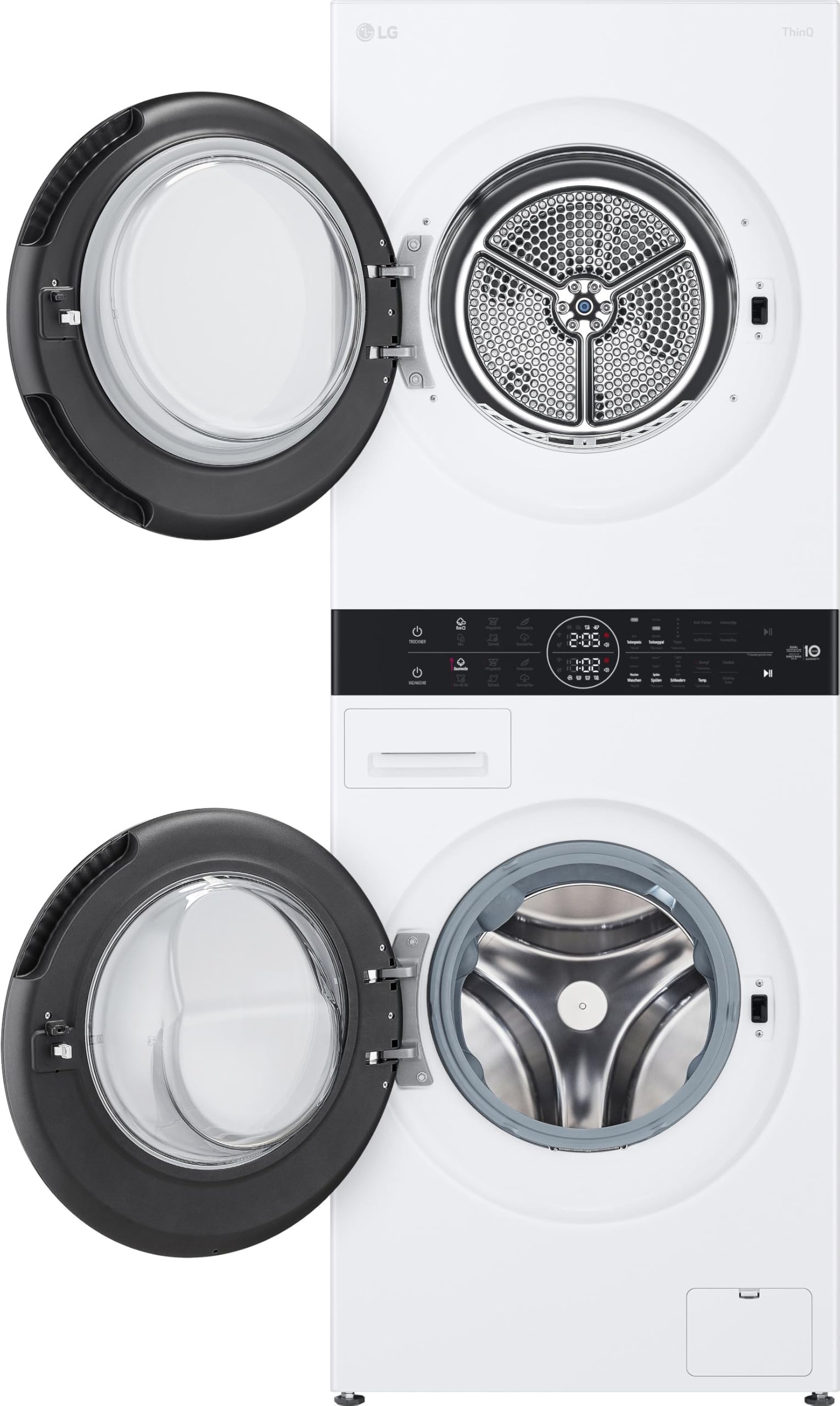 LG WT1210WWF WashTower, Waschmaschine (12 kg, EEK A-10%) und Trockner (10 kg, EEK C) mit One-Touch-Display, TurboWash 360°, AI DD, Dual Inverter Wärmepumpe, Weiß