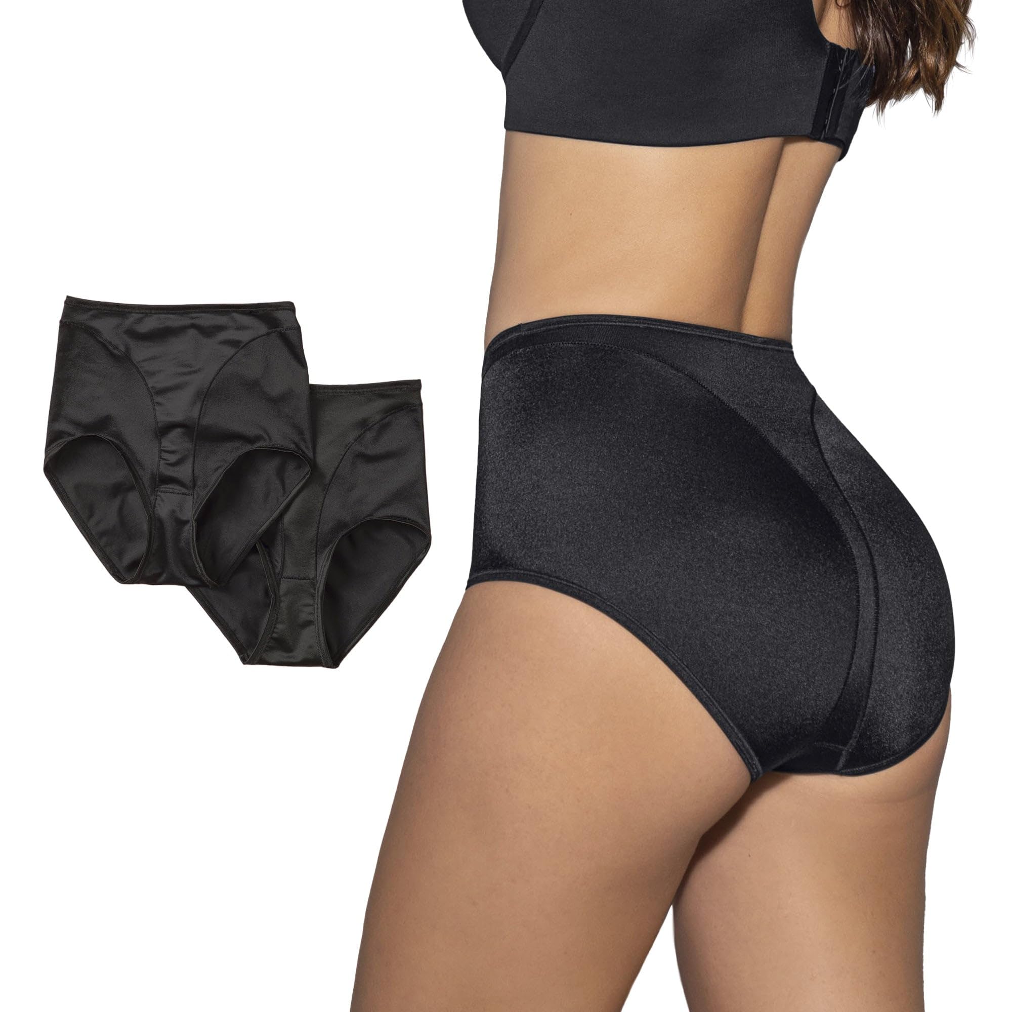 Leonisa High Waisted Tummy Control Knickers for Women, Seamless Shapewear Underwear with Butt Lifting Effect, Invisible Control Panties Single or 2 Pack