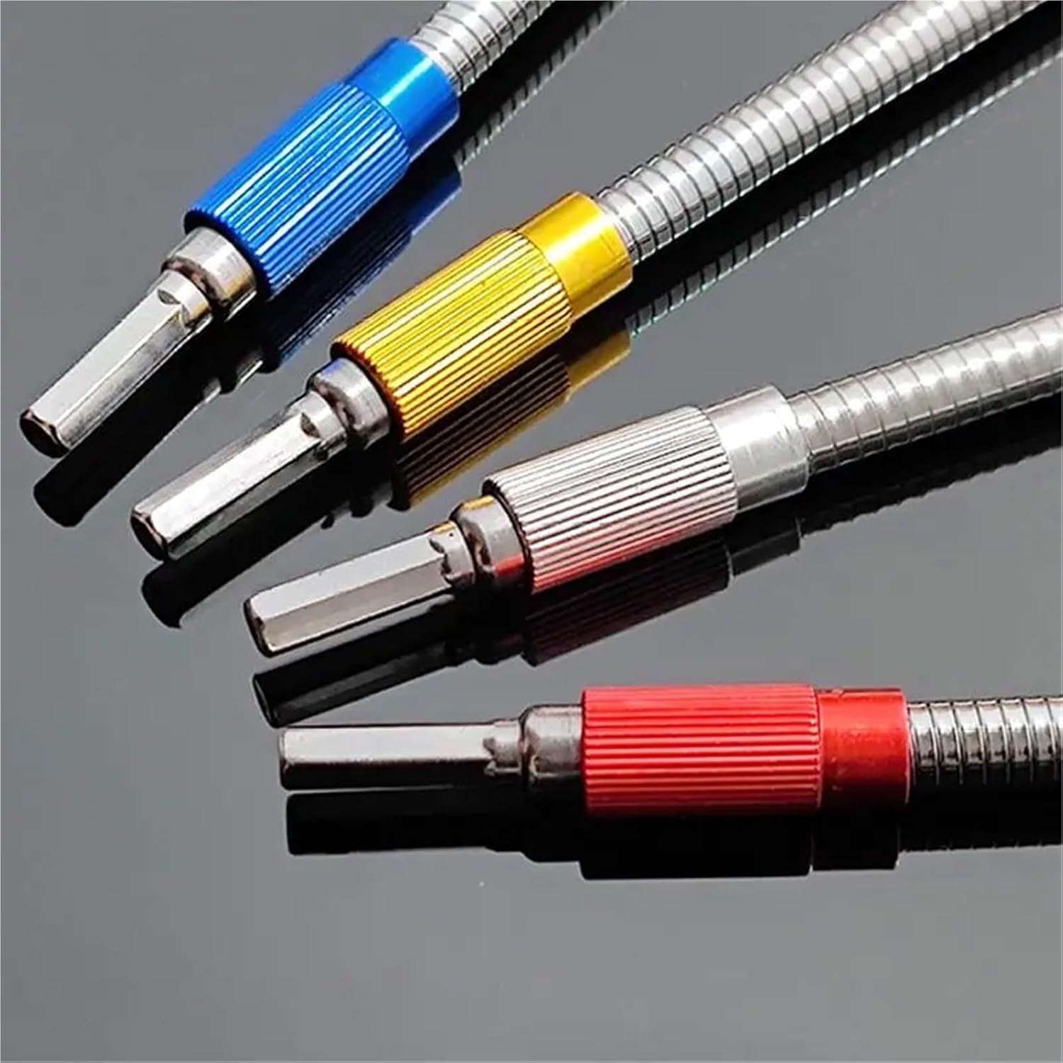 Drill Bit Extension， Flexible Extension Hexagonal Shank Metal 25cm Multicolor Universal(Yellow)