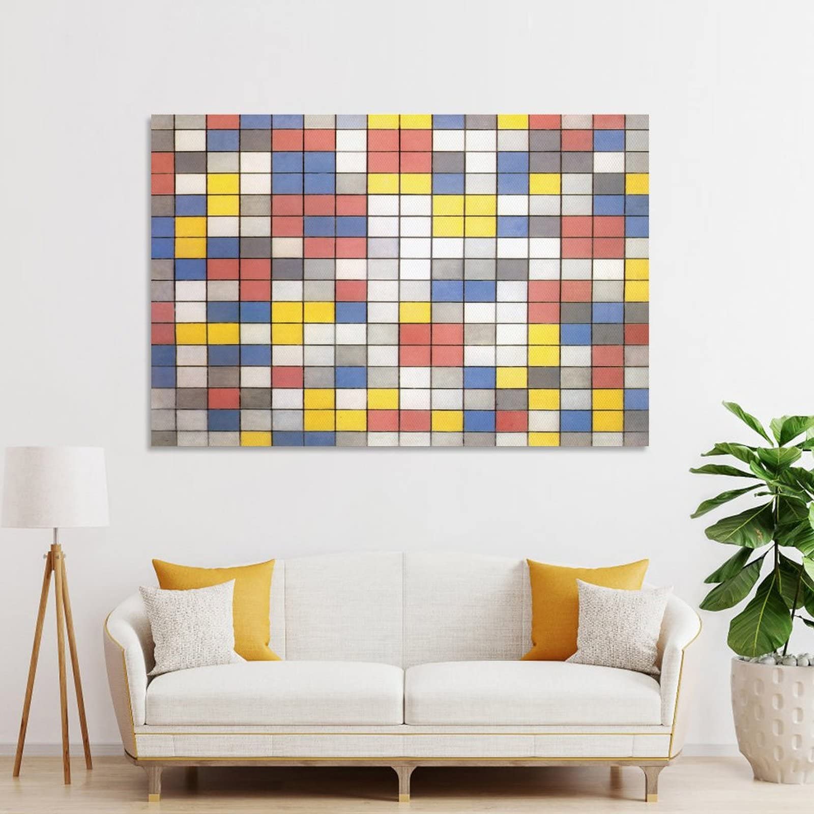 Amazon.com: Piet Mondrian - Composition with Grid 9; Chessboard