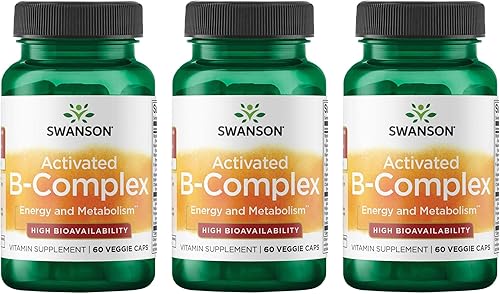 Swanson Complejo de vitamina B activada de alta biodisponibilidad 60 cápsulas vegetales (paquete de 3)