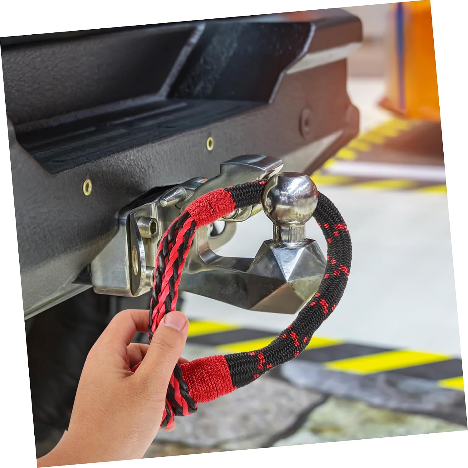 455Lbs Soft Shackles Rope Breaking Strength Durable Synthetic Winch Rope for Off Road Towing Utv ATV Trucks Suvs and Heavy Duty