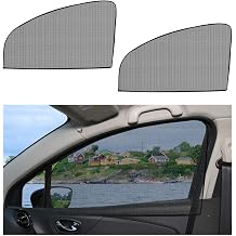 2PCS Car Window Shade, 19.3"29.1" Auto Front Side Window Cling Sun Shade Blocker, Magnetic Breathable Vehicle Curtain for Sun Glare & UV Rays Protection, Car Accessories