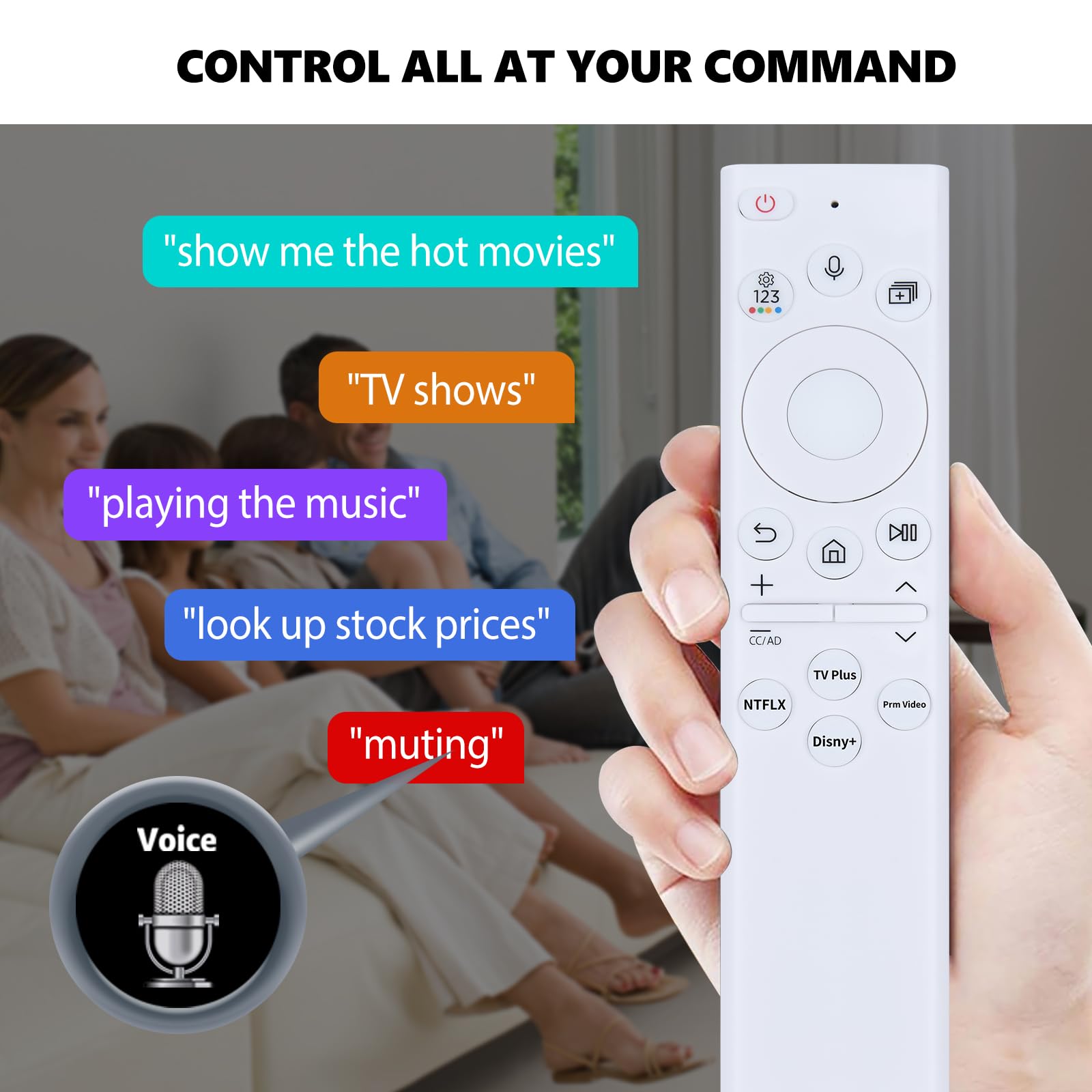 PZL BN59-01391A Telecomando di ricambio per Samsung Frame TV Remote, per Samsung 2021-2023 Neo Ultra HD LED 4K Smart TV - Bianco