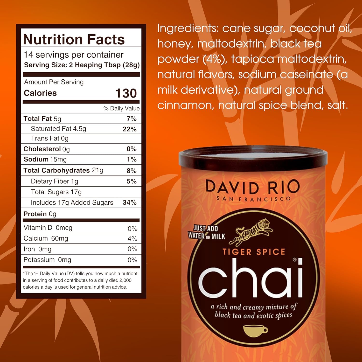 David Rio Consumer Chai Epice Tigre, 1 Paquet (1 X 398 G)