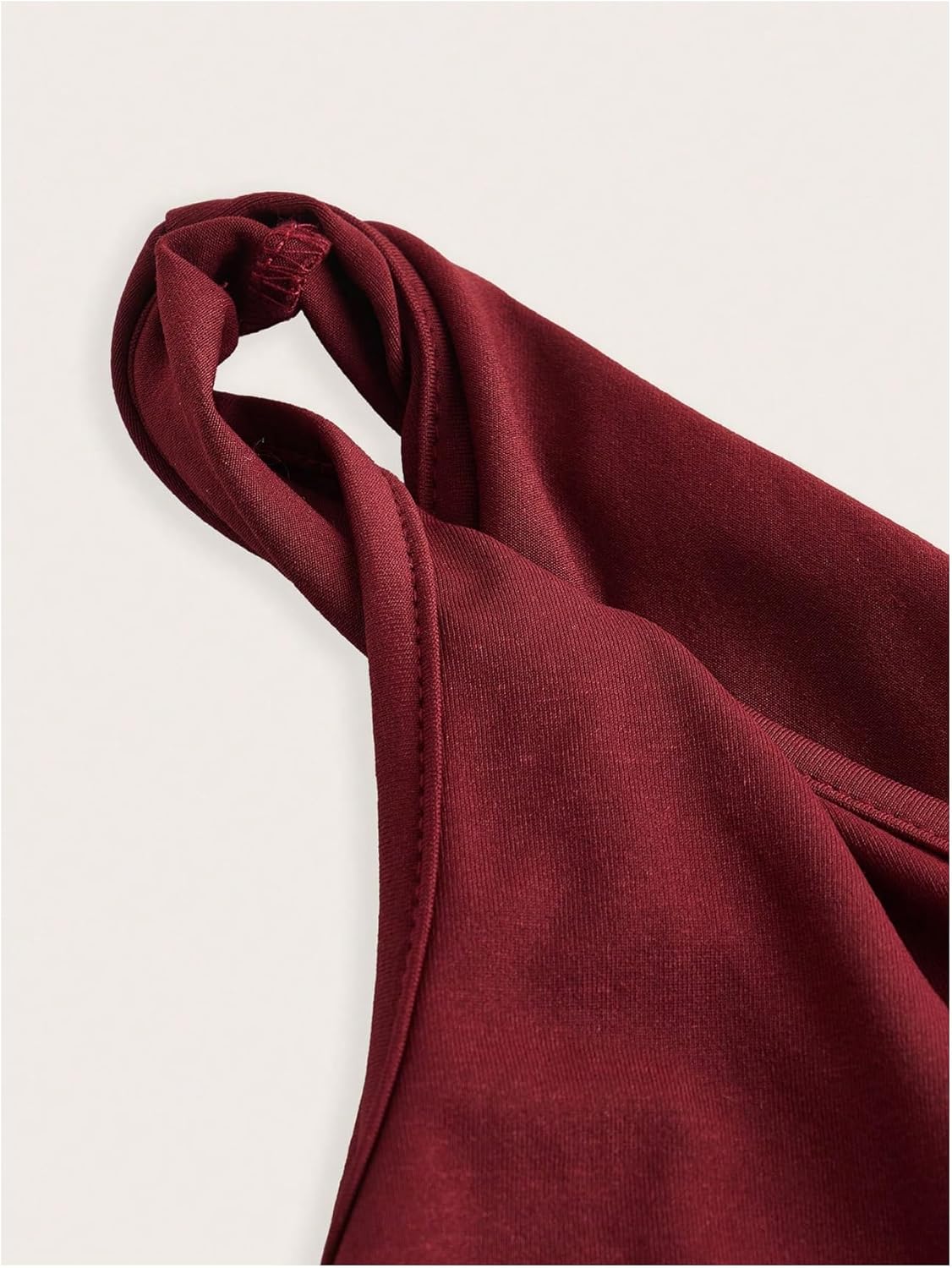 Women's Twist One Shoulder Tank Top Sleeveless Asymmetrical Hem Fitted Crop Tops - Image 5