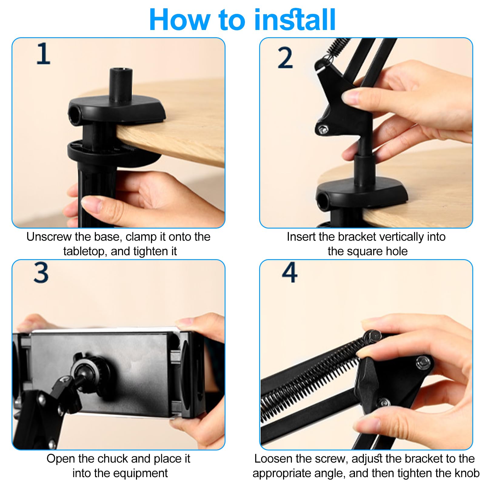 KingYH Support Réglable pour Tablette Lit avec Télécommande Kindle et Support Rotatif à 360° pour Téléphone Portable pour Kindle Paperwhite/Kobo/Pocketbook 4,7–12,9 Pouces Cadeaux pour Les Lecteurs