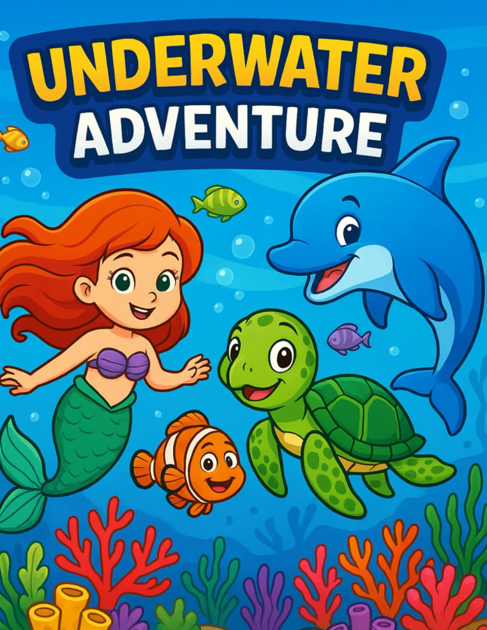 Underwater Adventure – Coloring & Activity Book: Fun Ocean Animals, Mermaids, Mazes, Puzzles & Coloring Pages for Kids Ages 3–8