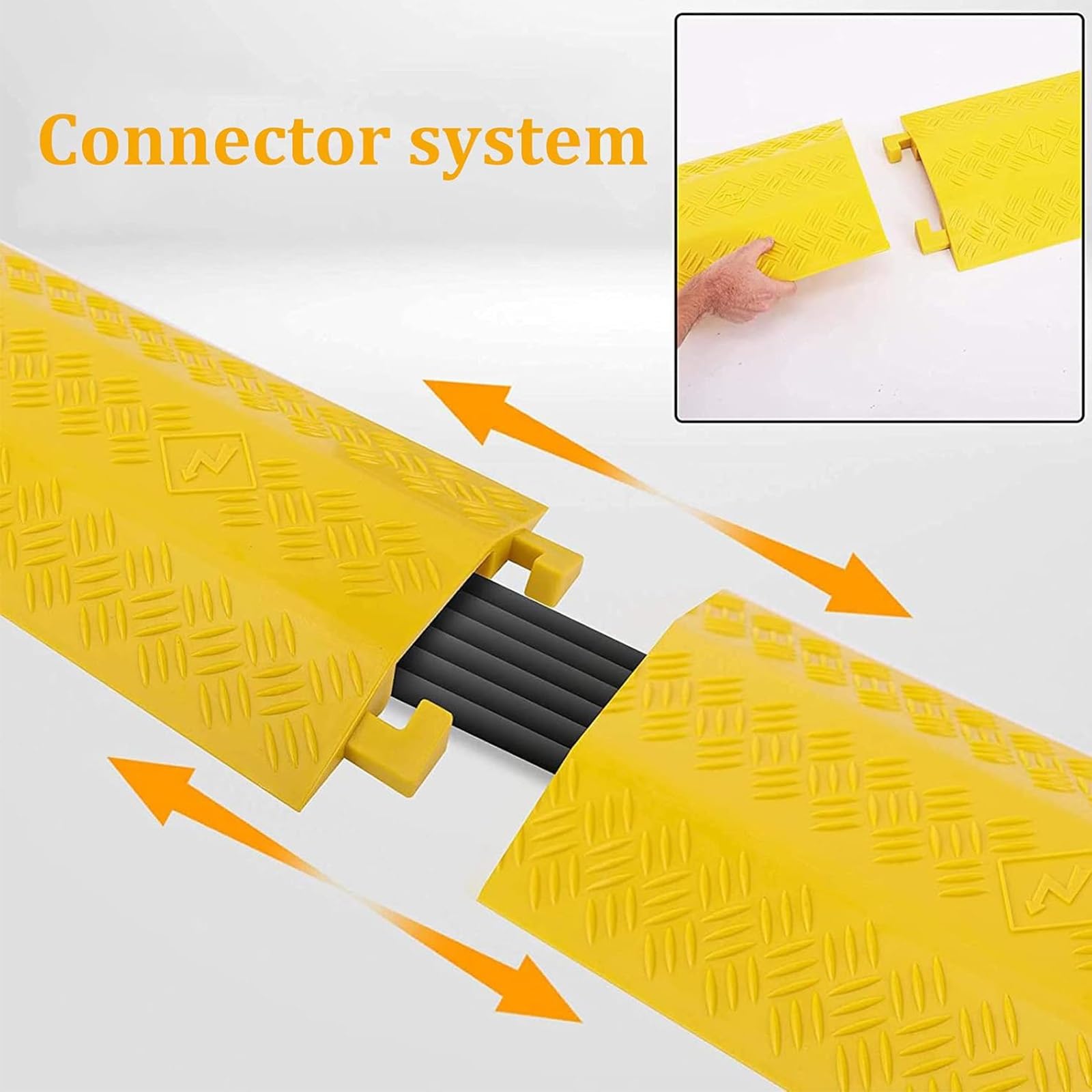 Topes de Seguridad for rampas de Cables, Protectores Antideslizantes for rampas de Suelo, Cubierta Protectora Resistente for rampas de Cables, protección Segura en Zonas de tráfico.(100x25x3.8 cm)