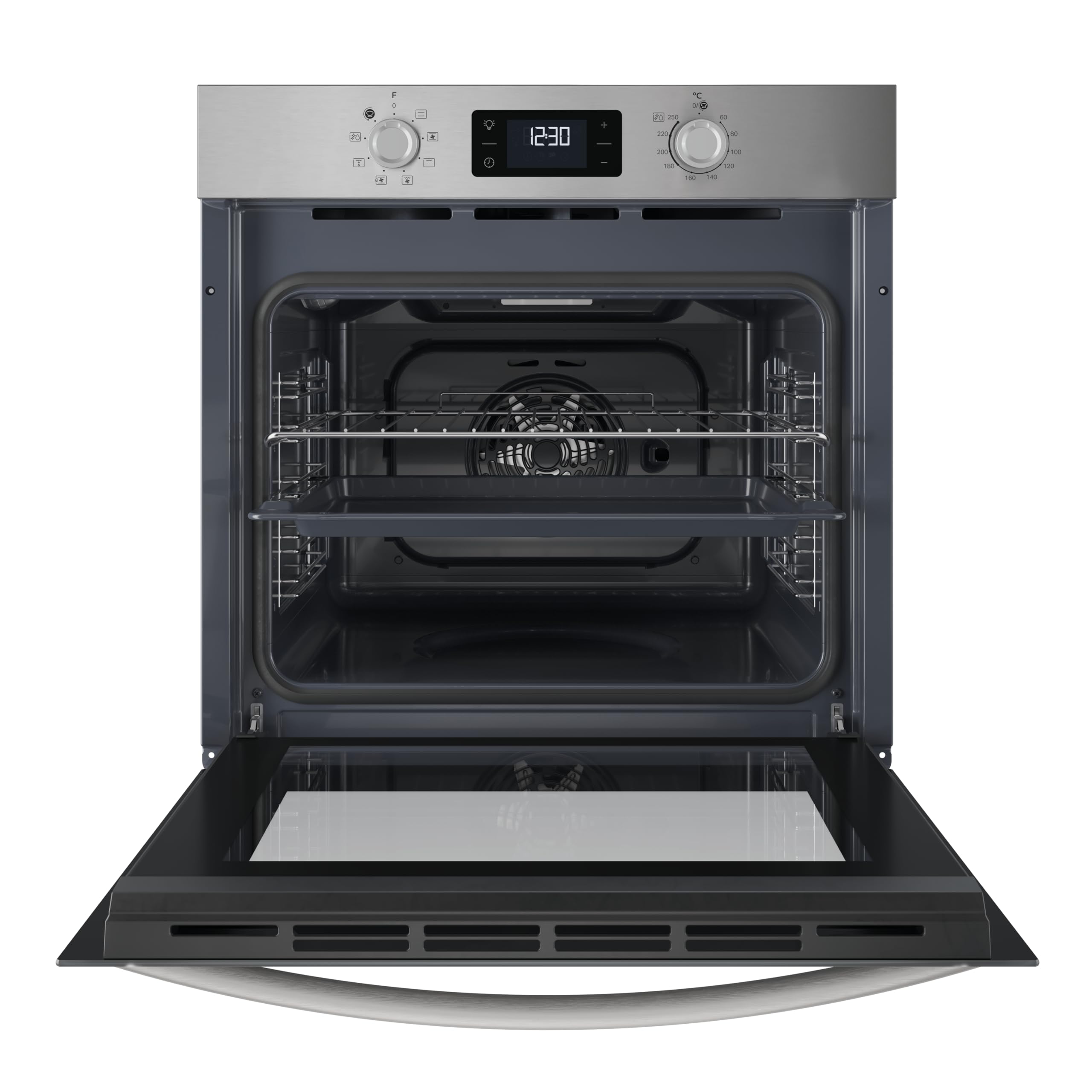 Indesit IO 255H X - Forno Multifunzione Da Incasso, Elettrico, Ventilato 71L, Acciaio Inox, Classe A. Turn And Go, Click And Go, Grill Integrale Reclinabile, Pulizia Vapore. 59,5 x 59,5 x 55,1cm