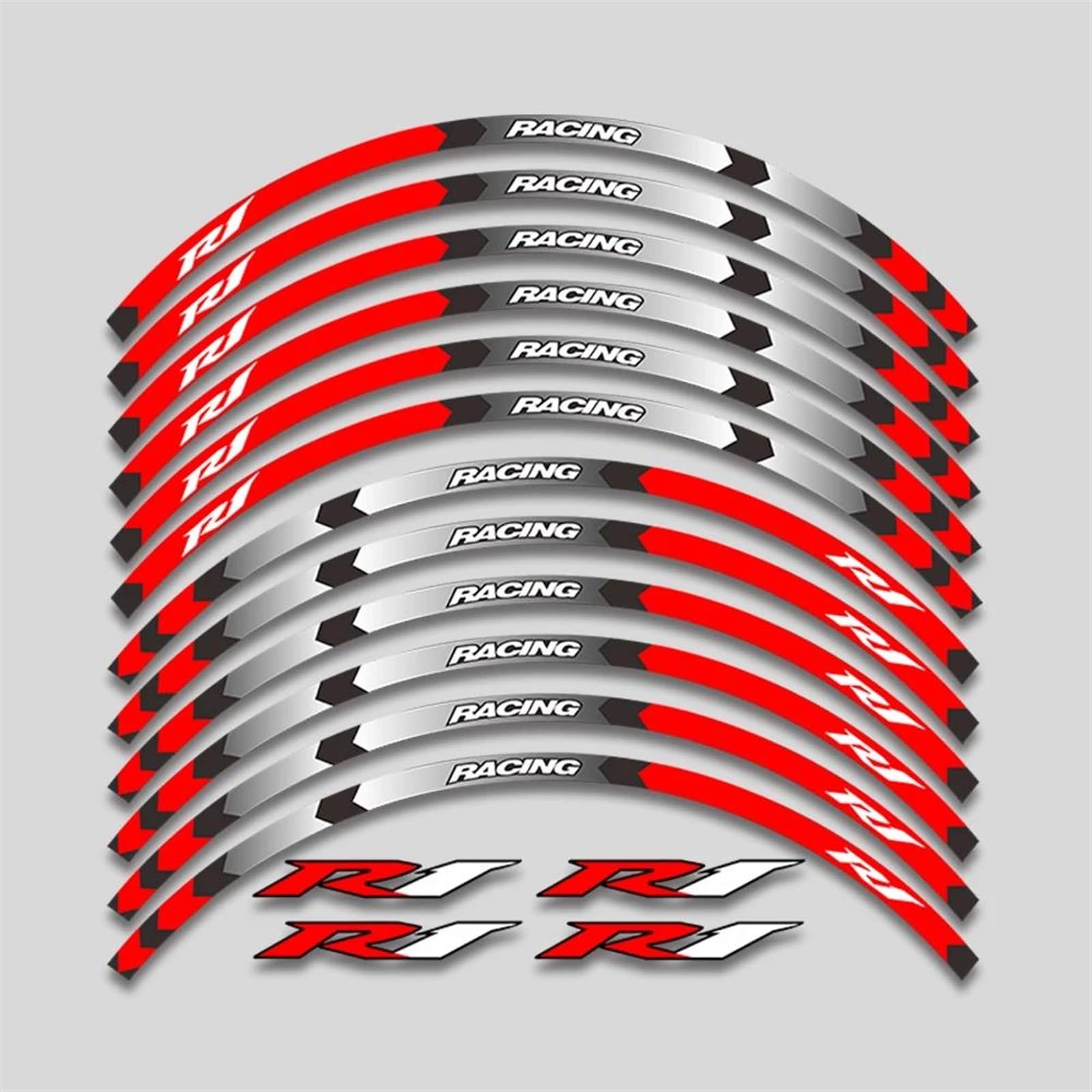 Motorcycle Accessories Wheel Stickers Reflective Decals Rims for Yamaha YZFR1 YZF R1(Style 3)
