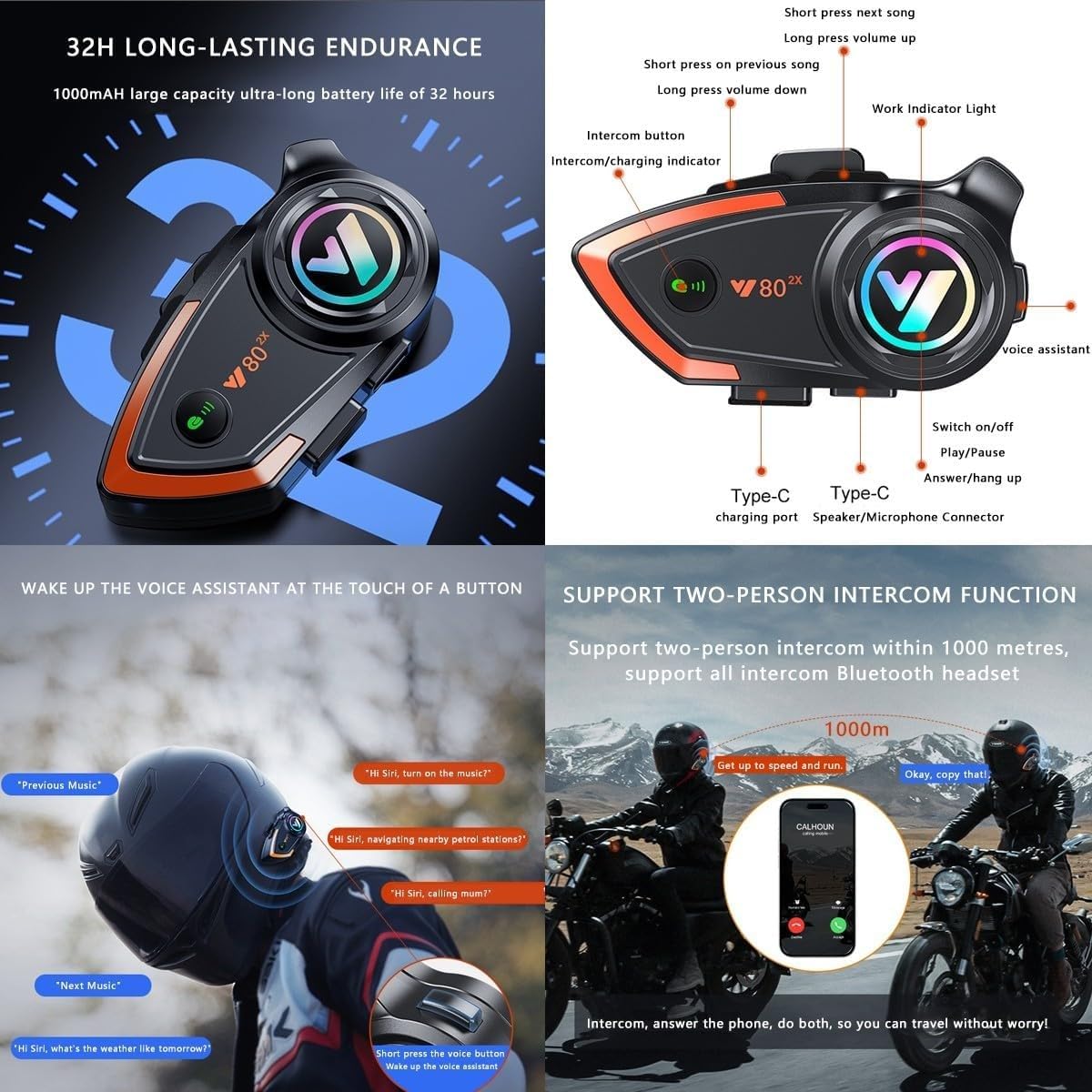 Casco apribile con Bluetooth, casco moto integrato, casco integrale certificato ECE con doppia visiera, con microfono incorporato per E,L59-60CM
