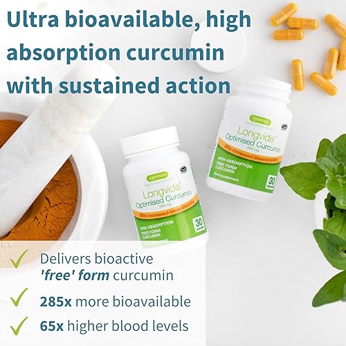 Miniatura 2 de Longvida Curcumina 500mg + Neurobalance - Paquete vegano de zinc de alta absorción B6, curcumina ultra biodisponible con picolinato de zinc quelado,