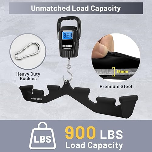 Miniatura 6 de Barra desplegable con 6 asas ergonómicas, accesorios de agarre neutro para entrenamiento de espalda completa, barras de agarre ancho para cable de