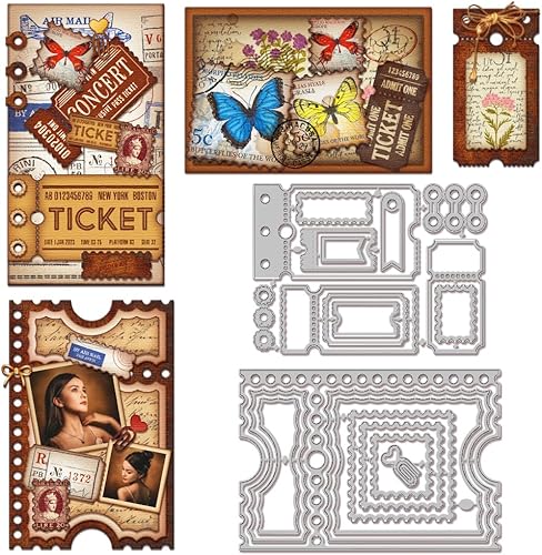 Miniatura 8 de GLOBLELAND Troqueles de corte de página de planificación de borde desgarrador para álbum de fabricación de tarjetas, troqueles de metal, troqueles