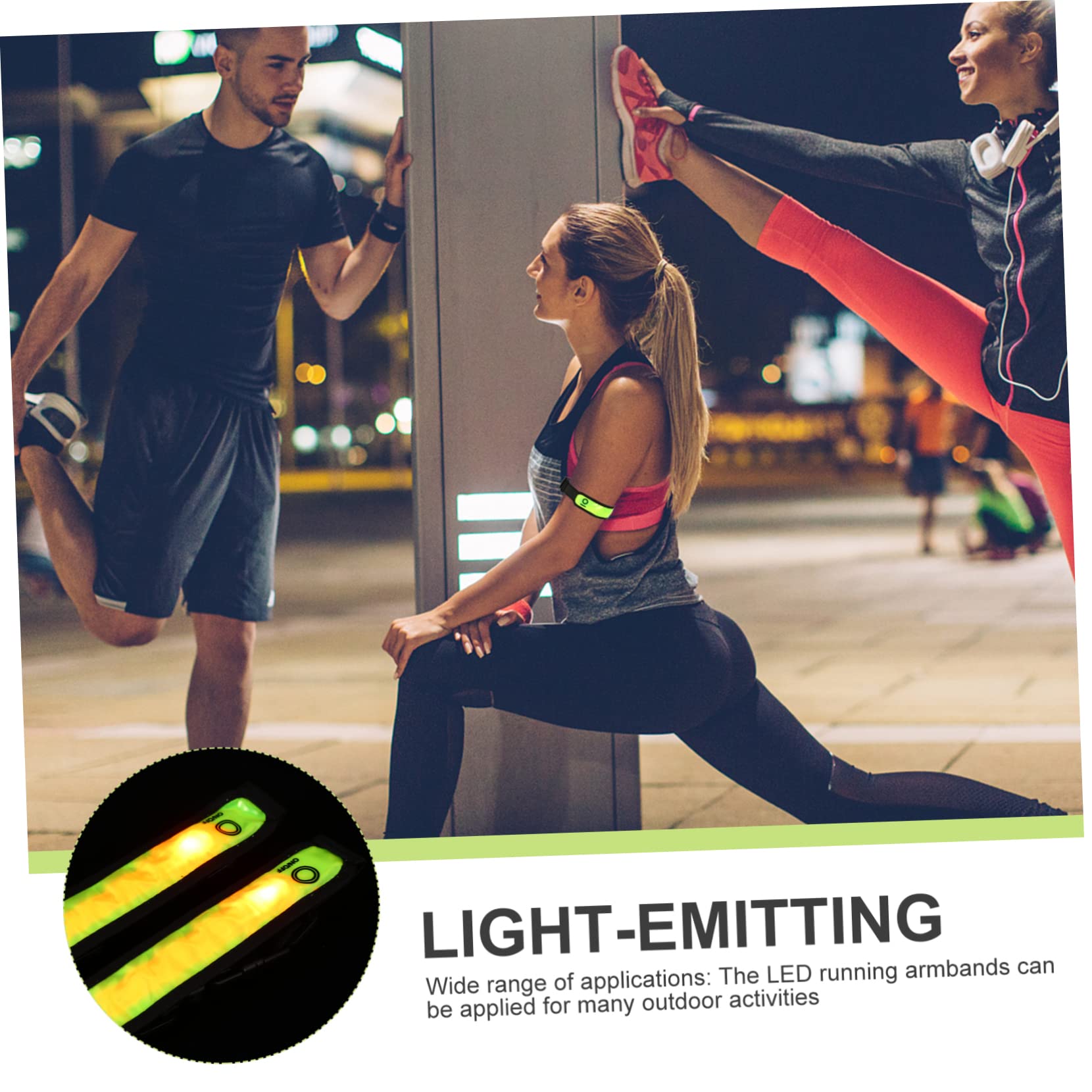 JOINPAYA 2pcs High Visibility Reflective Wristbands Reflector Arm Bands for Night Running Cycling Walking Gear Lightweight and Reflective Band Accessory