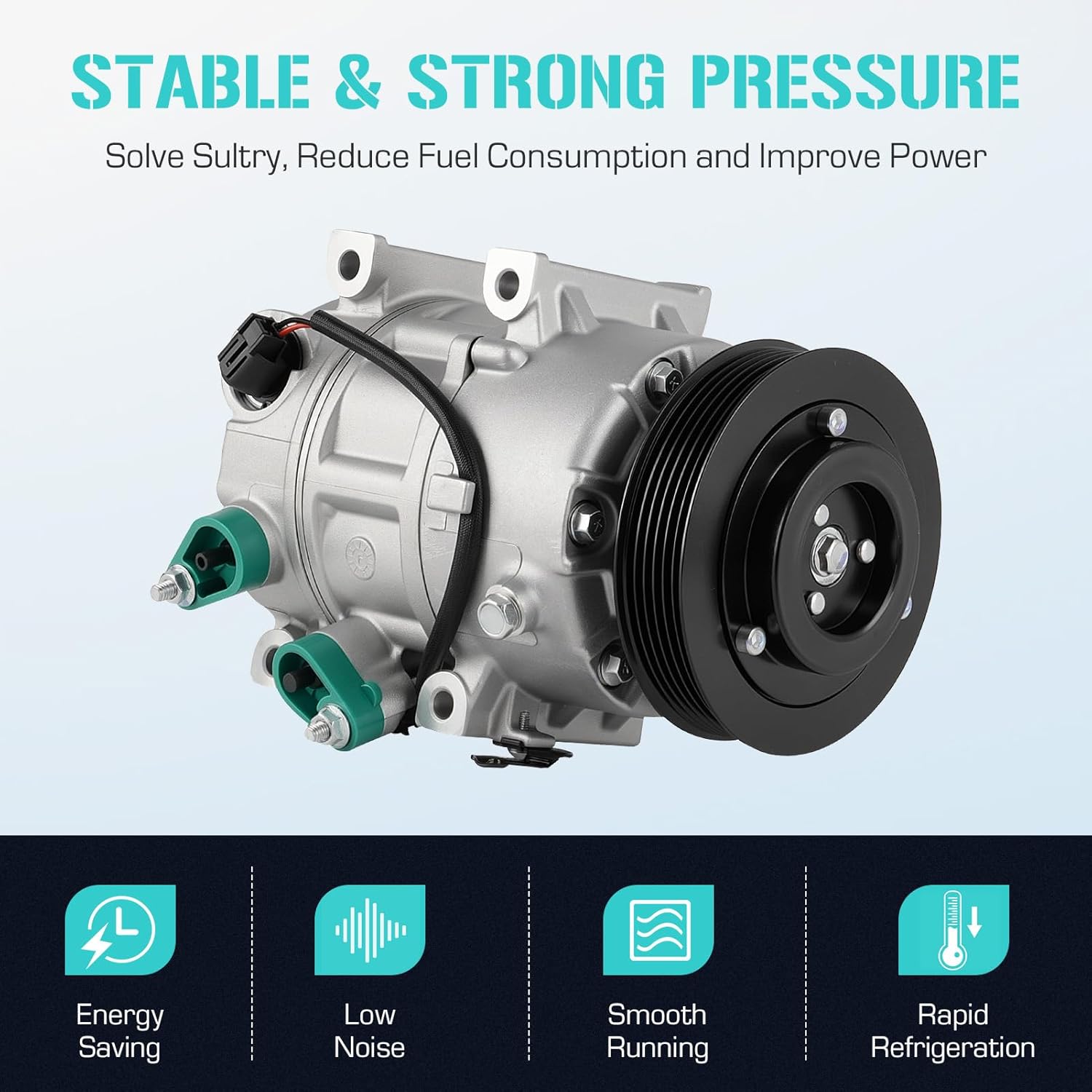 AC Compressor with Clutch Fit for 2011 2012 2013 2014 Hyundai Sonata 2L 2.4L, 2011 Kia Optima 2L 2.4L, Replace CO 11218C, Air Condition automotive replacement