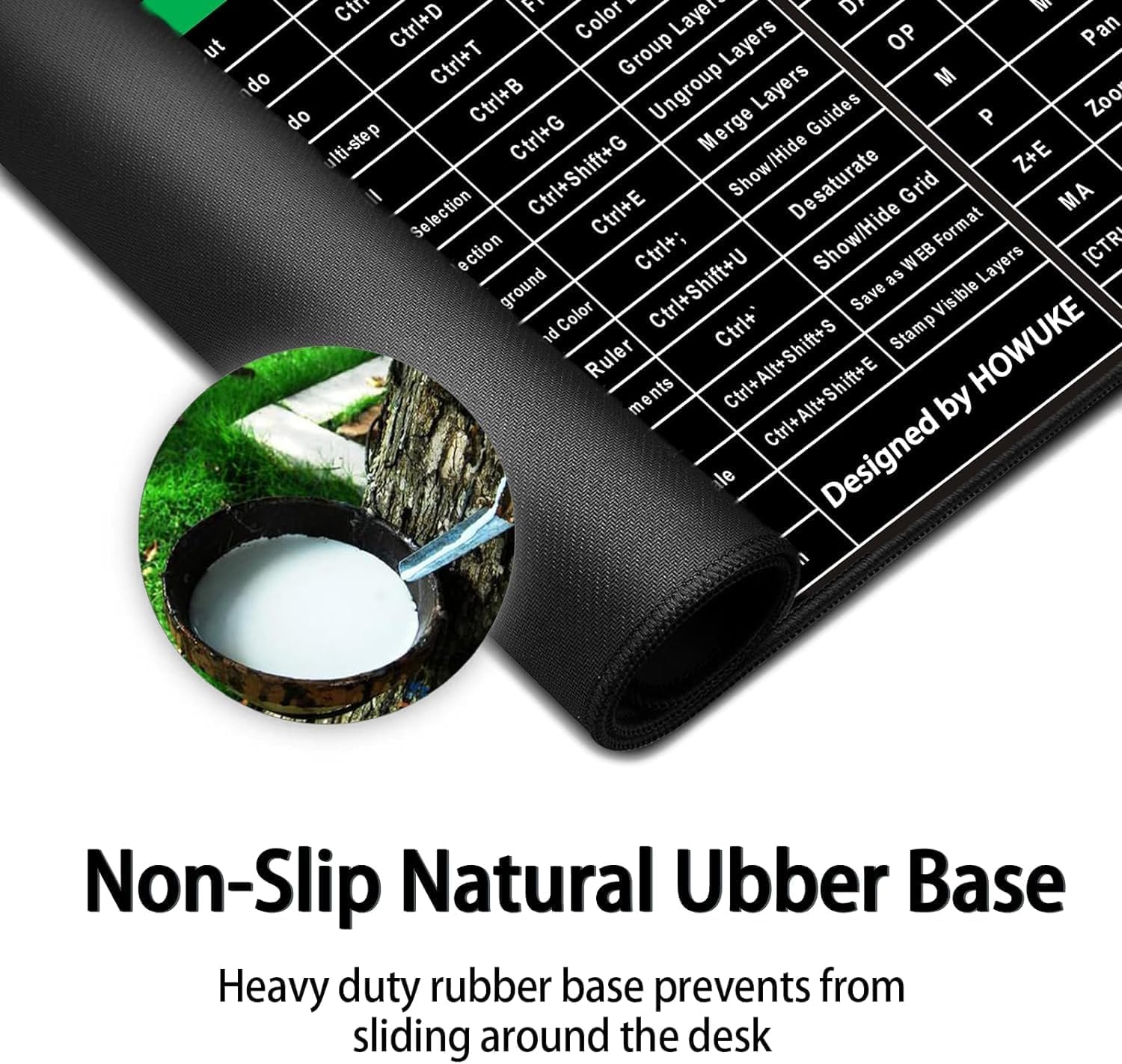 Radiant Anti-Slip Keyboard Pad with Office Excel Software Shortcuts Key Patterns, Clear Extended Large Cheat Sheet Mouse Pad, Large Rubber Base, Smooth Cloth Desk Mat (Keyboard Shortcut)