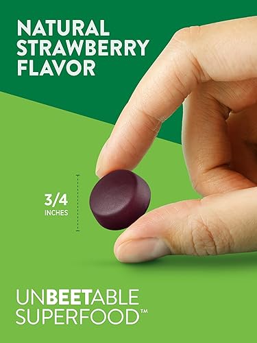 Miniatura 4 de Gomitas de raíz de remolacha  60 unidades  Veganas, sin OMG y sin gluten  Suplemento súper alimenticio  con pimienta negra  Sabor natural de fresa