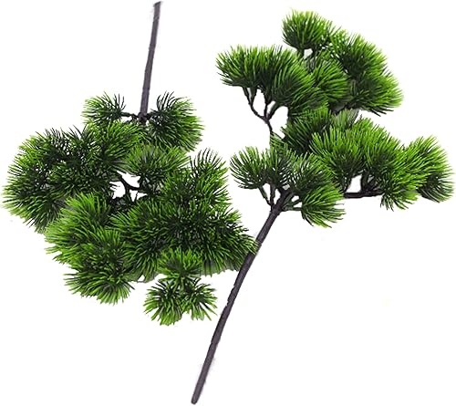 Miniatura 3 de Mistari - Paquete de 5 agujas de pino artificiales, ramas de pino en aerosol, vegetación falsa para jardín, boda, hogar, decoración al aire libre