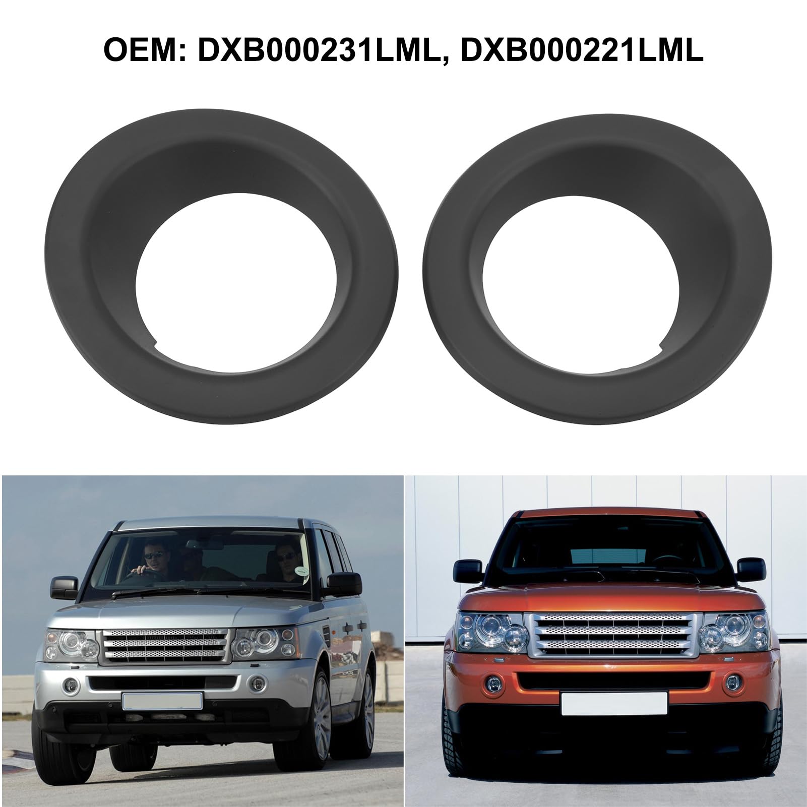 DXB000231LML Bisel de Luz Antiniebla 1 par de Rejillas de Cubierta de Luz Antiniebla del Parachoques Delantero para Sport L320 2006-2009