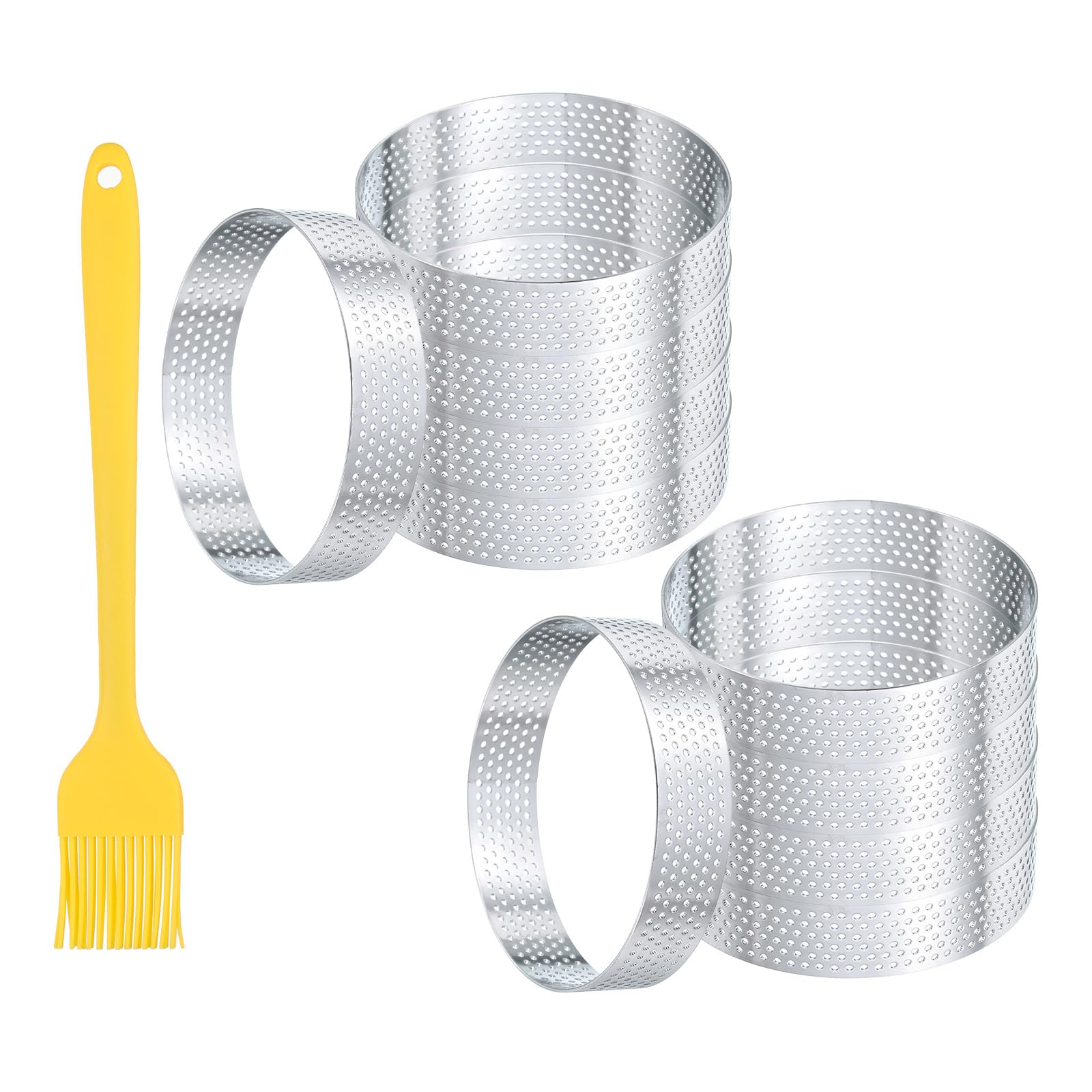 Anneaux à gâteau perforés ronds en inox 10cm moule tartelette pâtisserie