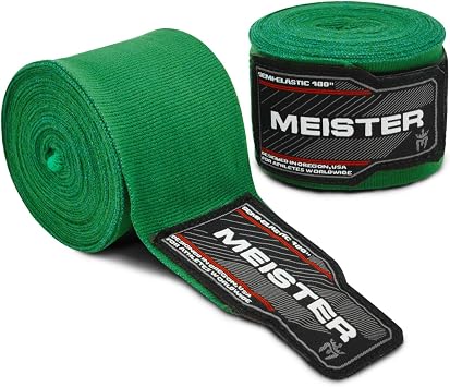 Meister 180 Inch Semi-Elastic Adult Hand Wraps for MMA and Boxing Pair