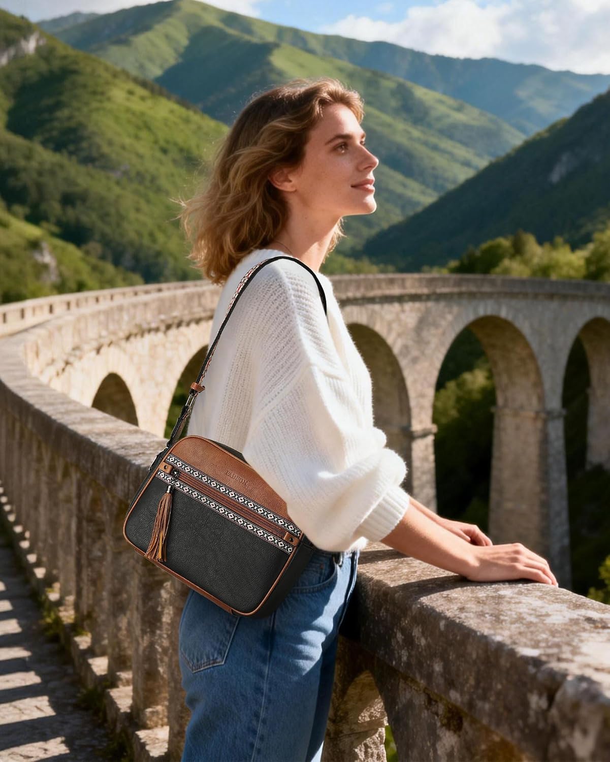 FADEON Crossbody Bags for Women, RFID 4 Card Slots image 2