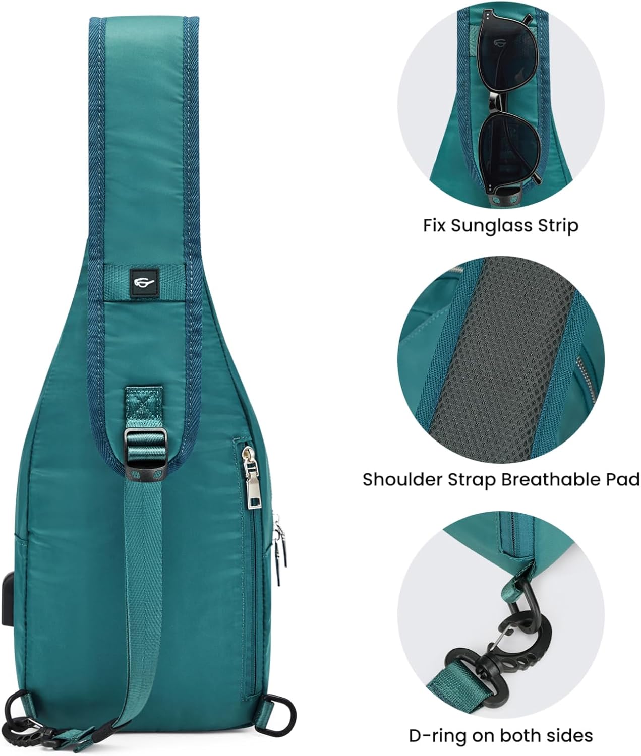 G4Free Sling Bag RFID Blocking Crossbody Sling Backpack Small Shoulder Chest Bag Daypack USB Charger Port Men Women - Image 5