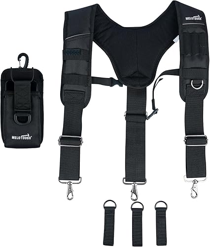 Miniatura 6 de MELOTOUGH Tirantes de cinturón de herramientas para hombres grandes y altos, tirantes acolchados para bolsas de trabajo