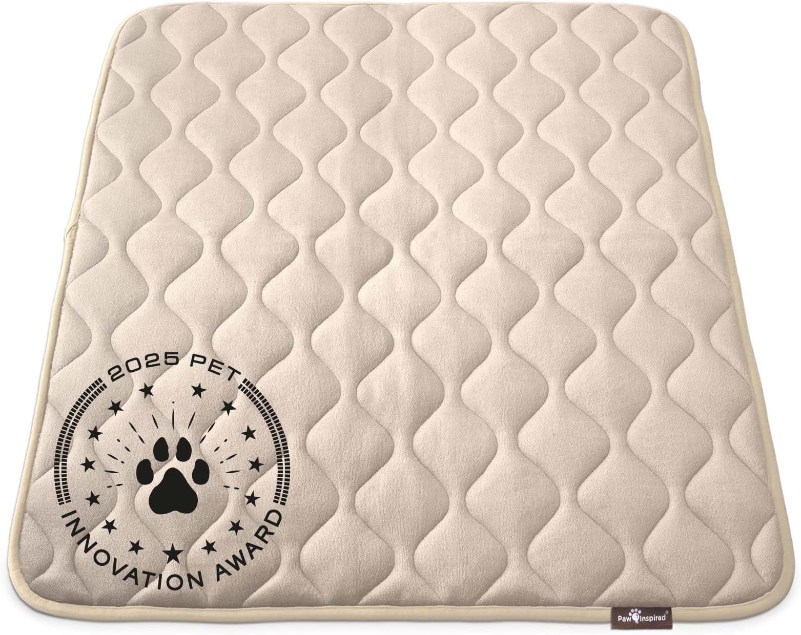 Washable Padded Crate Mats for Dogs | 41” x 28” Pad, Fits 42-inch Kennels | Leakproof, Waterproof Bottom, Plush Pet Beds (Tan)