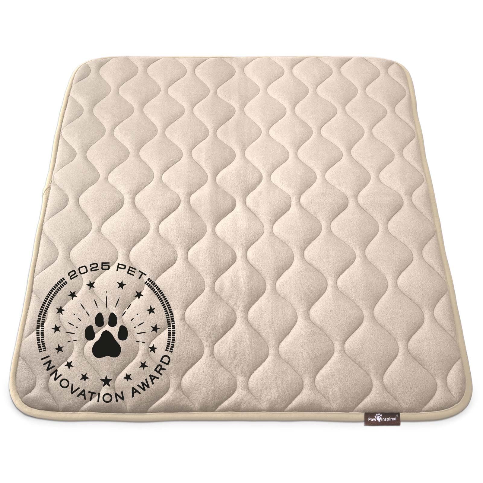 Washable Padded Crate Mats for Dogs | 41” x 28” Pad, Fits 42-inch Kennels | Leakproof, Waterproof Bottom, Plush Pet Beds (Tan)