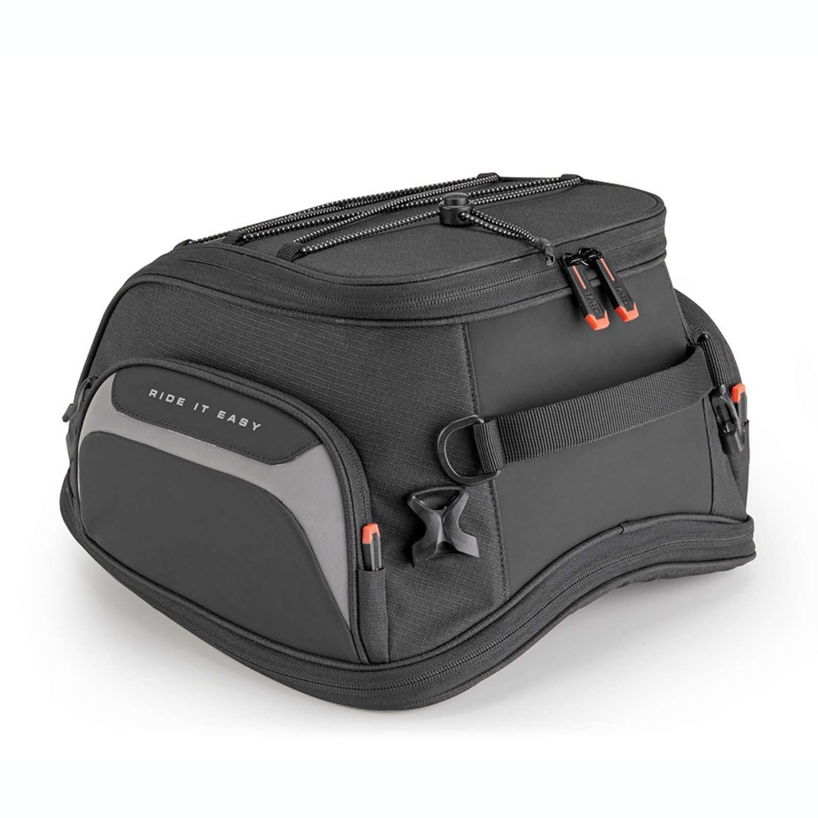 GIVI Borsa da Sella Moto EASY08 19-23L Estensibile con Copertura Antipioggia e Fissaggio a Cinghie - Nero