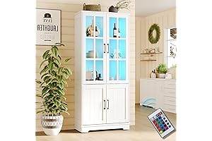 AMERLIFE 71" Tall Cabinet with Glass Doors