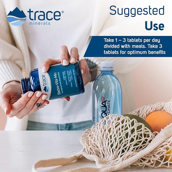 Trace Minerals | Electro-Vita-Min the Original Food-Based Multi | Vitamins, Minerals, Omega 3-6-9, Green Foods, Enzymes | 180 Tablets 3 tabs per serving