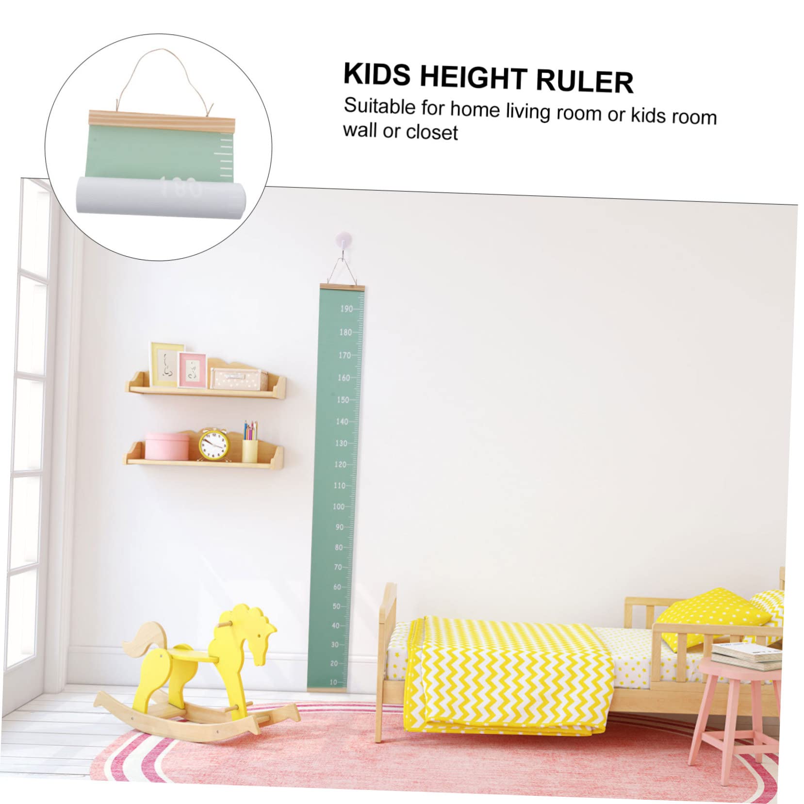 VICASKY 4piezas Regla Colgante De Medición De Altura Para Niño Niña Decorativa y Práctica Crecimiento Infantil Casa Medidor Ecológico Lienzo Adorable Decoración Para Habitaciones De