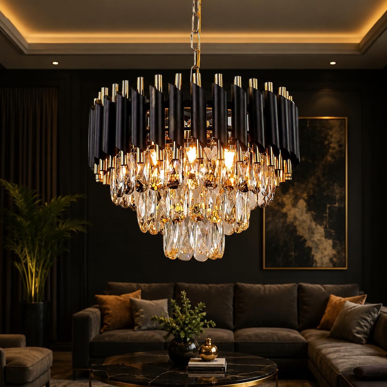 Glass Hanging Luster Light Pendants Ceiling Lamp Pack Of2(6Inch Glass)
