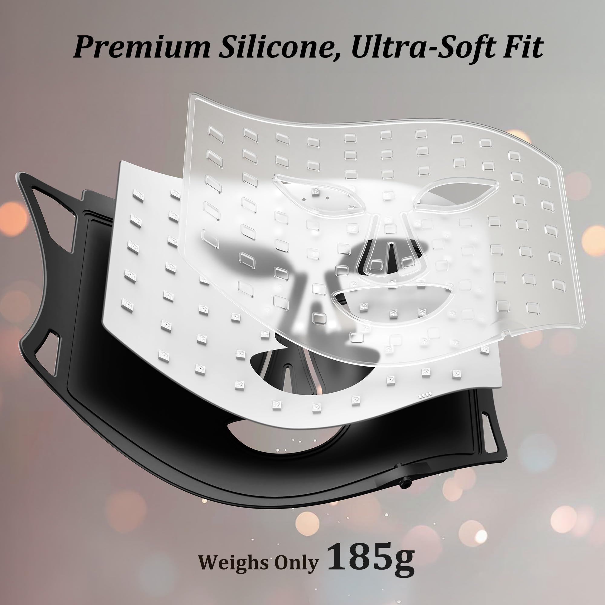 CUEME Rotlichttherapie für Gesicht, FDA-klare LED-Lichttherapie-Maske für Falten, Aknebehandlung und Hautpflege, tragbare Gesichtsmaske für Frauen – Mutter, Schwester, Freundin und Ehefrau