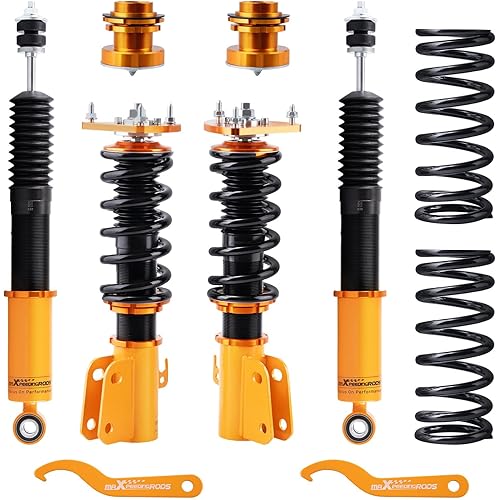 maXpeedingrods Coilovers for Scion XB 2004-2006, for Toyota Echo 2000-2005, Height Adjustable Coilovers Suspension Kit, Preset Damping Shock Absorber Struts, Lowering Kit Gold