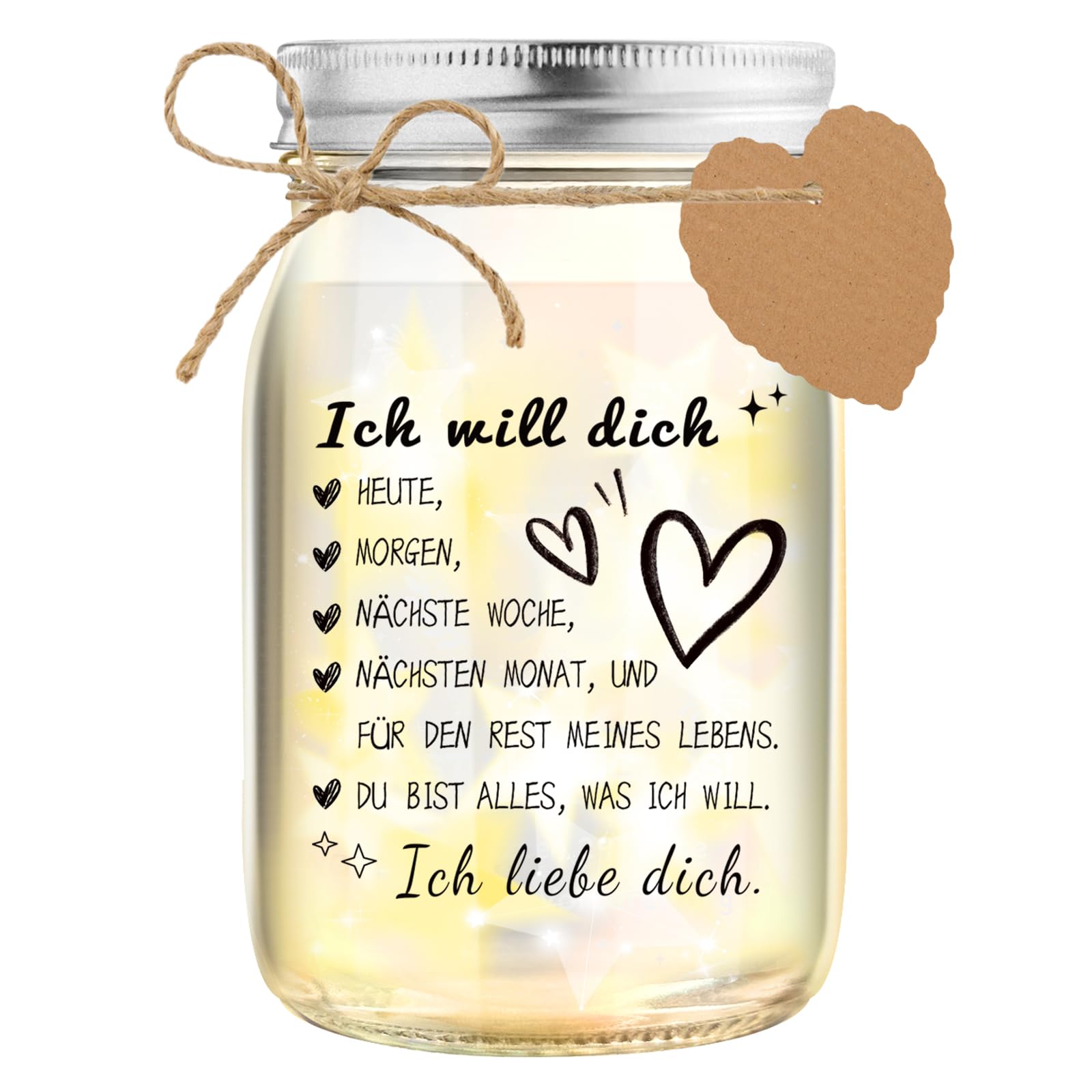 HSDSH Muttertagsgeschenk, Ich Liebe Dich Geschenke für Frauen Männer, LED Flaschenlicht Geschenk für Valentinstag Geburtstag Jahrestag Hochzeitstag, Liebesgeschenke für Ihn Sie, Partner Geschenke