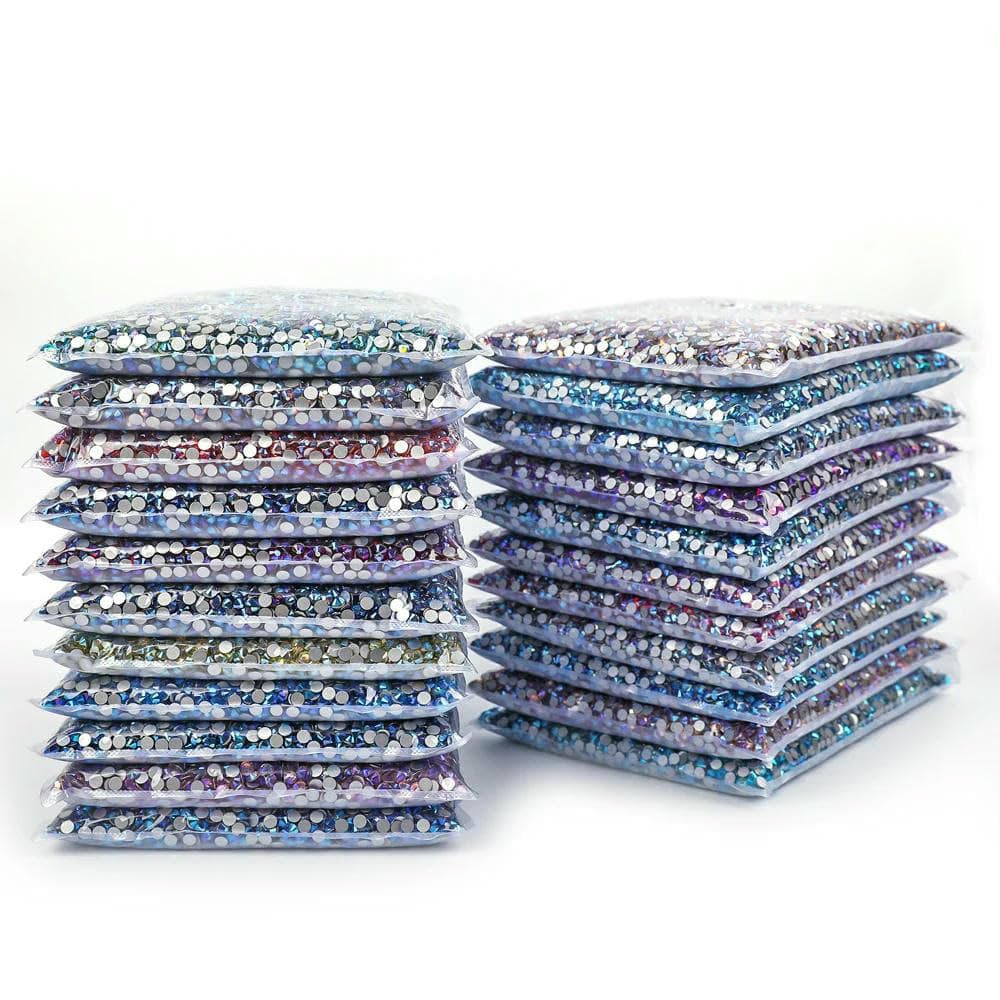 14400 pezzi di strass Flatback Crystal AB non hotfix in confezione sfusa, glitter Crystal SS3-SS20 per unghie da sposa F0228-Neon Hyac