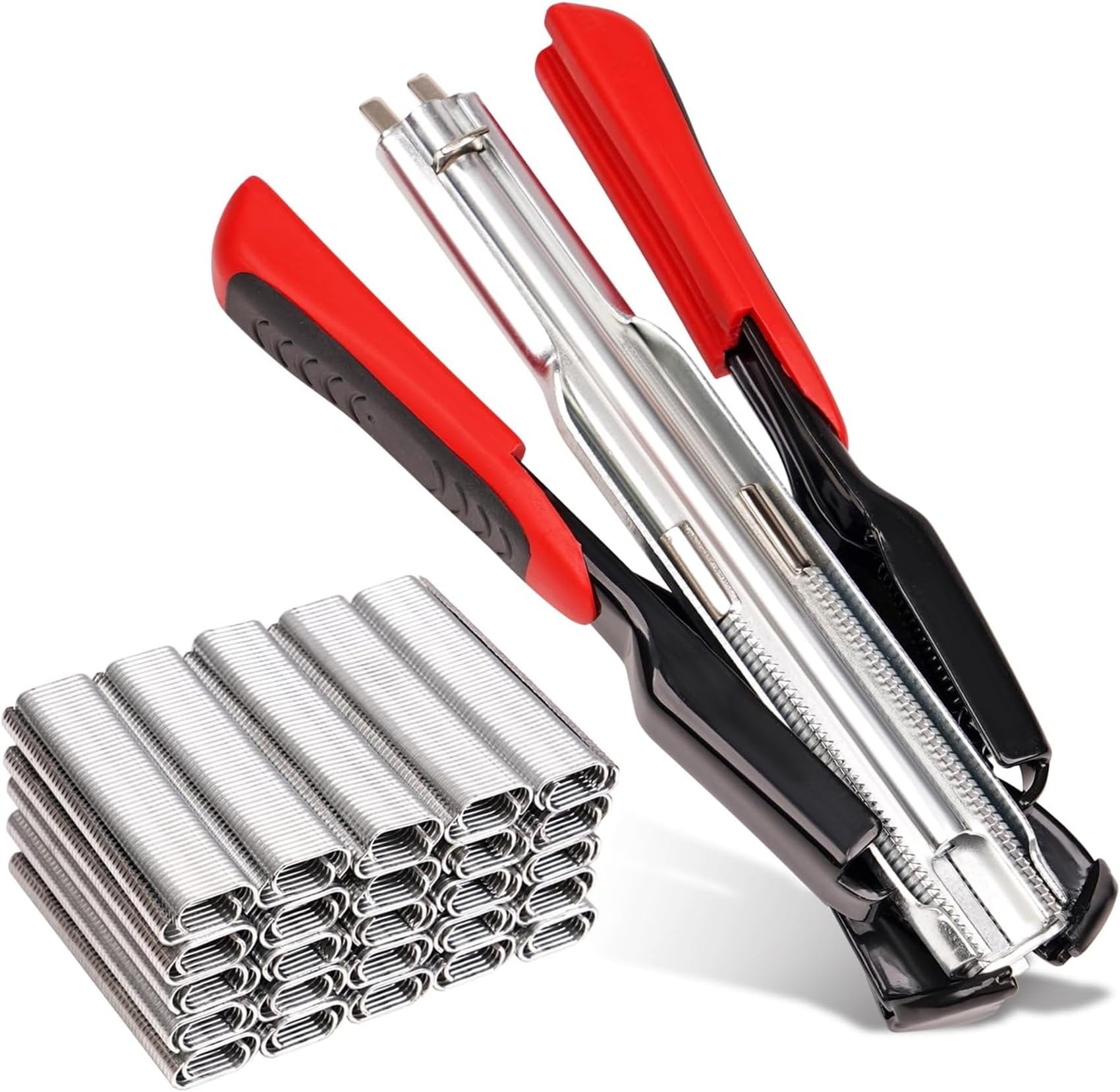 Set Di Pinze Per Anelli Di Maiale E 2500 Pezzi C-Tipo Clip, Pinza Per Recinzione Animali Domestici Di Pollo Gabbia Filo, Rete Metallica Per Recinzioni Riparazione Strumenti Manuali